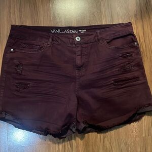 Maroon/purple shorts size 16 Vanillastar mid rise